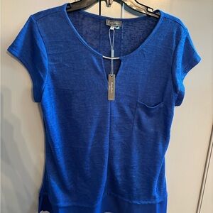 NWT Essentials by Milano Vibrant Blue Short Sleeve Tee sz M